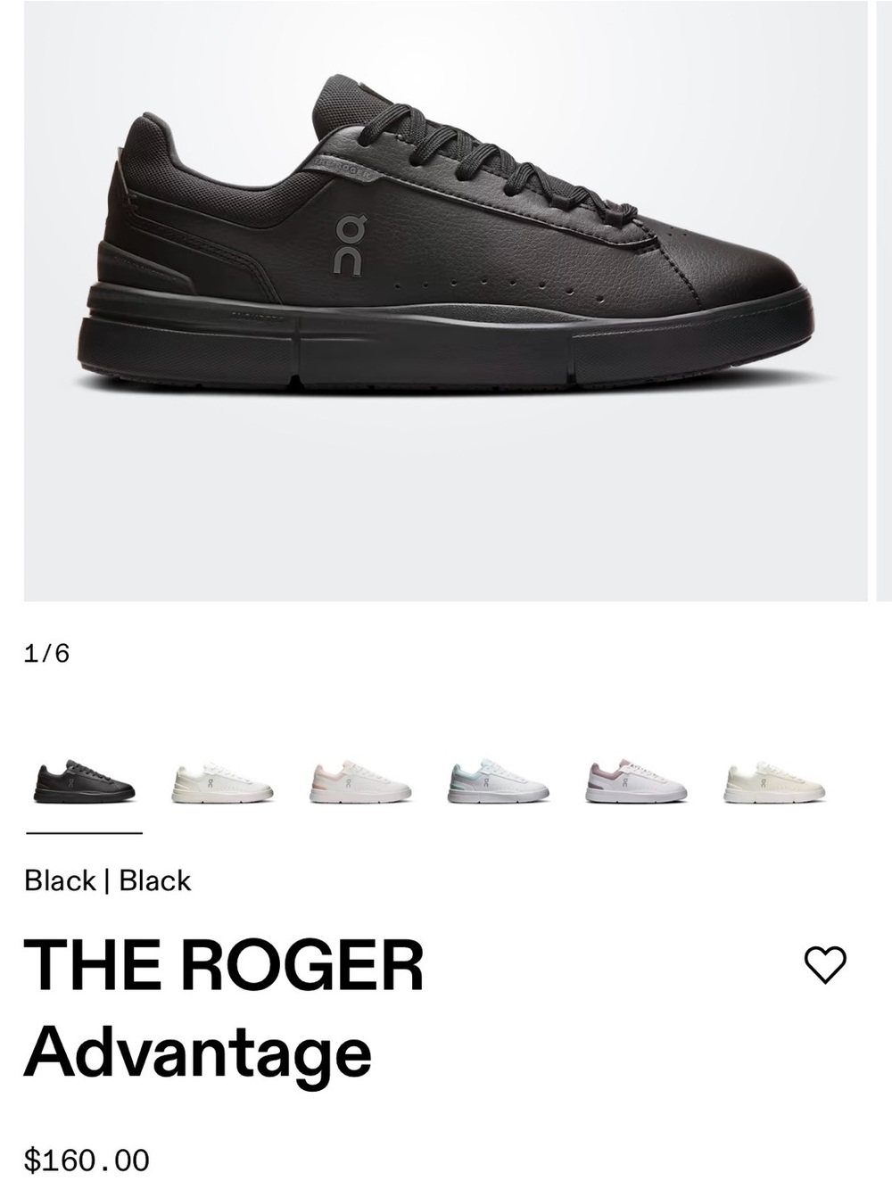Women’s On Cloud The Roger Advantage Black size 8-Never Worn